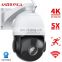 4K Wireless WIFI Security IP network Camera 8MP 5X Zoom HD PTZ Outdoor Home Surveillance Dome Cam CCTV 50M IR Night Vision