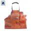 Anthracite Fitting Matching Stitching Wholesale Vintage Pattern BBQ Cooking Leather Apron Manufacturer