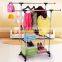 New Hot Sell Stainless Steel Double Pole Luggage Carrier Tower Shoe Clothes Gondola Kids Clothing Rack Divider