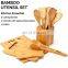 Wholesale 11 Piece Bamboo Wood Cutting Board Set With Bamboo Kitchen Utensil Set