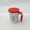 Double wall insulated coffee mug with handle and lid