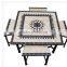 2015 New design outdoor mosaic fire pit table chair sets