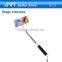 2015 new mini foldable colorful wired camera monopod selfie stick with cable