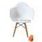 Retro Modern Colorful Metal Natural Wood Dowel Leg Base Plastic Molded Armchair French Kid Dining Chair