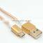 Factory Wholesale 1.0M Braided Micro USB Data Cable With Gold Plated Head