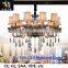 LED Design gold glass pendant light, european style modern crystal chandelier lamp with factory