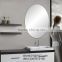 Modern bevel aluminium wall hanging oval mirror piece for bathroom