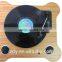 2016 OKN-028 Portable yellow board wooden turntable player usb pc encoding turntable record player