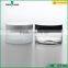 200ml black plastic cap transparent glass cosmetic cream jar
