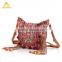 New Arrival Red Vintage Long Tassel Shoulder Bag Patchwork Bohemian Handbag