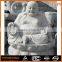 Temple decoration natural white marble stone laughing buddha statue