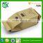 Custom design DIY ziplock flat botoom kraft paper coffee bags with tin tie