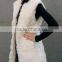 Korean fashion long style lamb fur vest for women