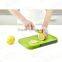 2015 Original design chopping board with knife and fork food safe vegetable plastic cutting board set