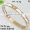 Newest elegant stainless steel rose gold color cuff bangle