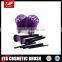 7pcs Two-tone hair cosmetic brush set with round cylinder holder in purple color