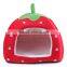 Comfortable material folding kennel Strawberry shape design dog bed with different color and size