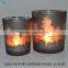 Elecplated light red glass votive candle holders