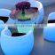 Modern classic plastic colorful lighting illuminated RGB LED chair with table