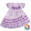 Solid Lavender Baby Girls Outfits With 4 Layers Ruffle On The Skirt short Sleeve Ruffle Pants Set Boutique Girl Clothes Sets