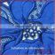 Typical royal blue french laser cut embroidery applique guipure lace fabric