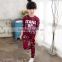 Hot sale 2pcs spring and autumn cotton girls fleece clothes set,sweater set import from china