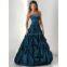 High Quality Strapless Light Satin Ruched Beaded Lady Prom Dress