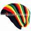 Fashion acrylic knit beanie cap custom pom striped crochet beanie caps