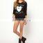 CHEFON Round Neckline Pretty Women Sweatshirt 2016 CAH0003