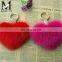 Fashion Hot Custom Heart Shape Mink Fur Accessory Pink Fur Keychain