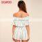 Hot sale female overalls Clothing off shoulder romper playsuits women white print ladies jumpsuits