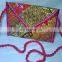 2015 New Valentines Womens Ladies Vintage Banjara Colorful Hand Zari Embroidered Unique Patch Handbag Clutch Tote Purse Pouch
