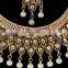 Black Gold Plated Indian Handmade Ethnic Party wear Kundan Zerconic Necklace set Color