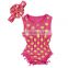 Cotton Sleeveless Polka Dots Baby Romper Clothes and Bow Headband for Newborn Infant Little Girl for Summer