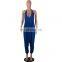 European and American Women's Summer New Fashion Temperament Solid Color Sling Backless Loose Jumpsuit