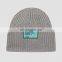 Custom Woven Logo winter knitted hat, Merino Wool Beanie Hats