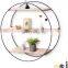 Instagram Style Circle Rustic Wood with metal frame Floating Shelves for Bedroom wooden wall shelf