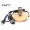 Tonghua Vintage Round Wood Base Reading Table Light E27 Aluminum Lamp Holder Indoor Home Decor Desk Lamp