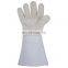 HANDLANDY white GREY great protective fitting full grain deerskin workers long leather work welder cheap welding gloves