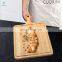 Bamboo Wooden Cutting Board with Handle Handmade Cheese Cutting Board Countertop Kitchen Chopping Block Board for Fruit Cheese
