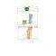 Bamboo unique hanger design triple tiers shower caddy shelf chrome plating bathroom shampoo rack