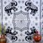 Indian Tapestry Cotton Black-White Mandala Elephants Vintage Wall Hanging Tapestries Throw Bedsheet