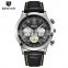 BENYAR BY-5107M Trendy Men's Chronograph Auto Date Quartz Leather Wrist Watch Hot Sale Cool Watches For Men
