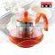 2015 new product glass teapot ,colorful glass tea maker,auto-open lid tea pot