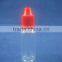 20ml pet child proof e liquid/cigarette long tip bottle