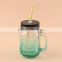 High quality colorful glass mason jar with holder