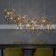 Single Head Modern Fancy Ceiling Lamp Silver Leaf Style Chandelier Chrome LED Pendant Light