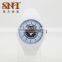 Promotional silicone watch white color with flag dials