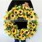 Wholesales Amazon Best Selling Artificial Flowers Super Large Size Home Door Wall Decoration Sunflower Wreath Ring