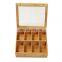 8 Compartments Bamboo Tea Bag Organizer Storage Box Sugar Coffee Bag Caddy Organizer Case With Lid Pantry Organizer